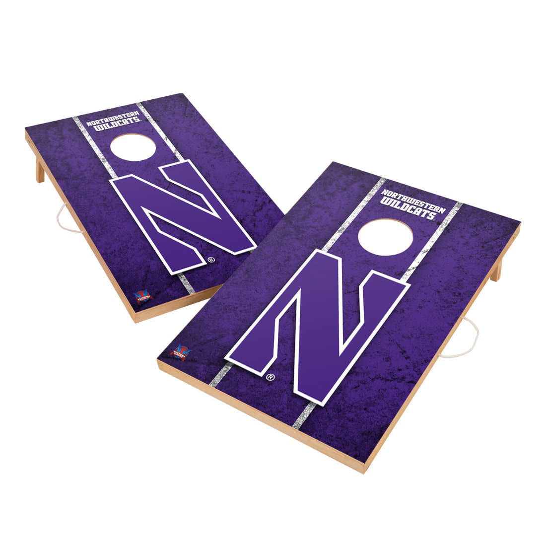 Vintage Northwestern Wildcats Solid Wood 2x3 Cornhole Set