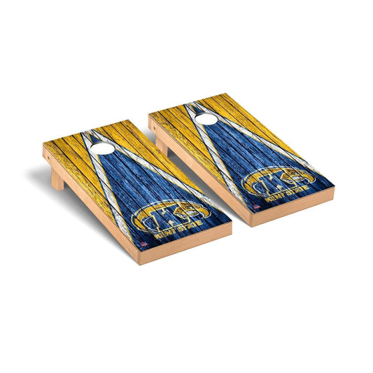 Kent State Golden Flashes Cornhole Board Set - Triangle Weathered Version