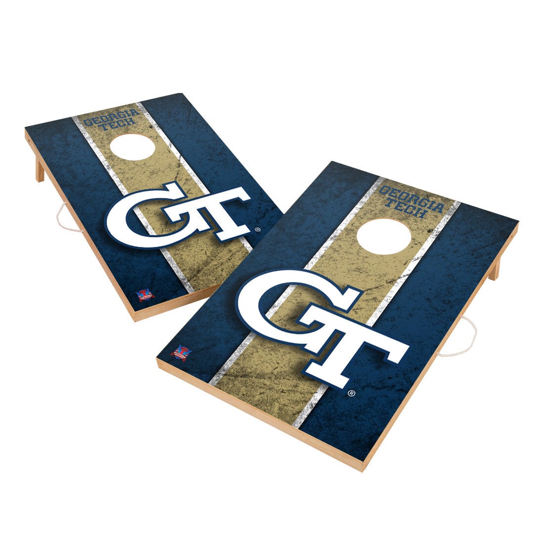 Vintage Georgia Tech Yellow Jackets Solid Wood 2x3 Cornhole Set