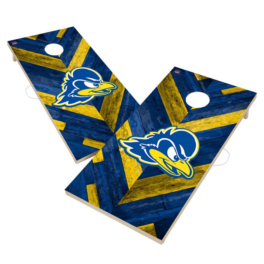 Delaware Blue Hens Cornhole Board Set - Herringbone Design