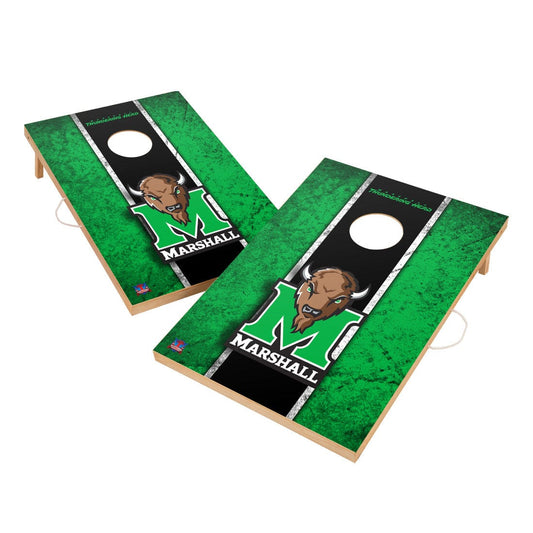 Vintage Marshall Thundering Herd Solid Wood 2x3 Cornhole Set