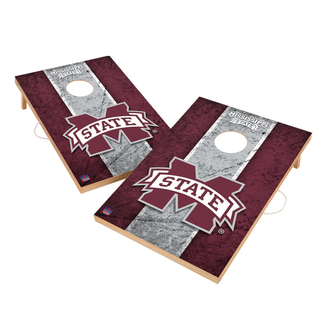 Vintage Mississippi State University Bulldogs Solid Wood 2x3 Cornhole Set