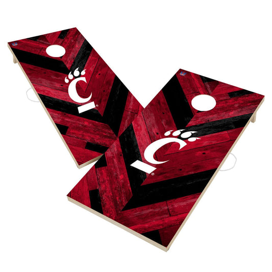 Cincinnati Bearcats Cornhole Board Set - Herringbone Design