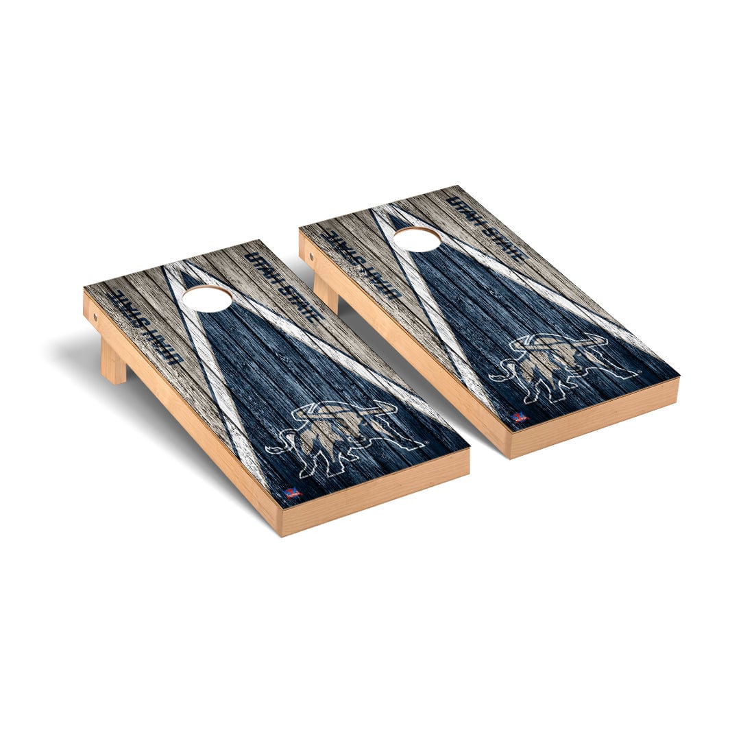 Utah State Aggies Cornhole Board Set - Triangle Weathered Version