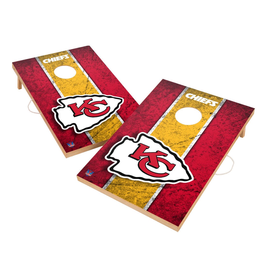 Vintage Kansas City Chiefs NFL Solid Wood 2x3 Cornhole Set