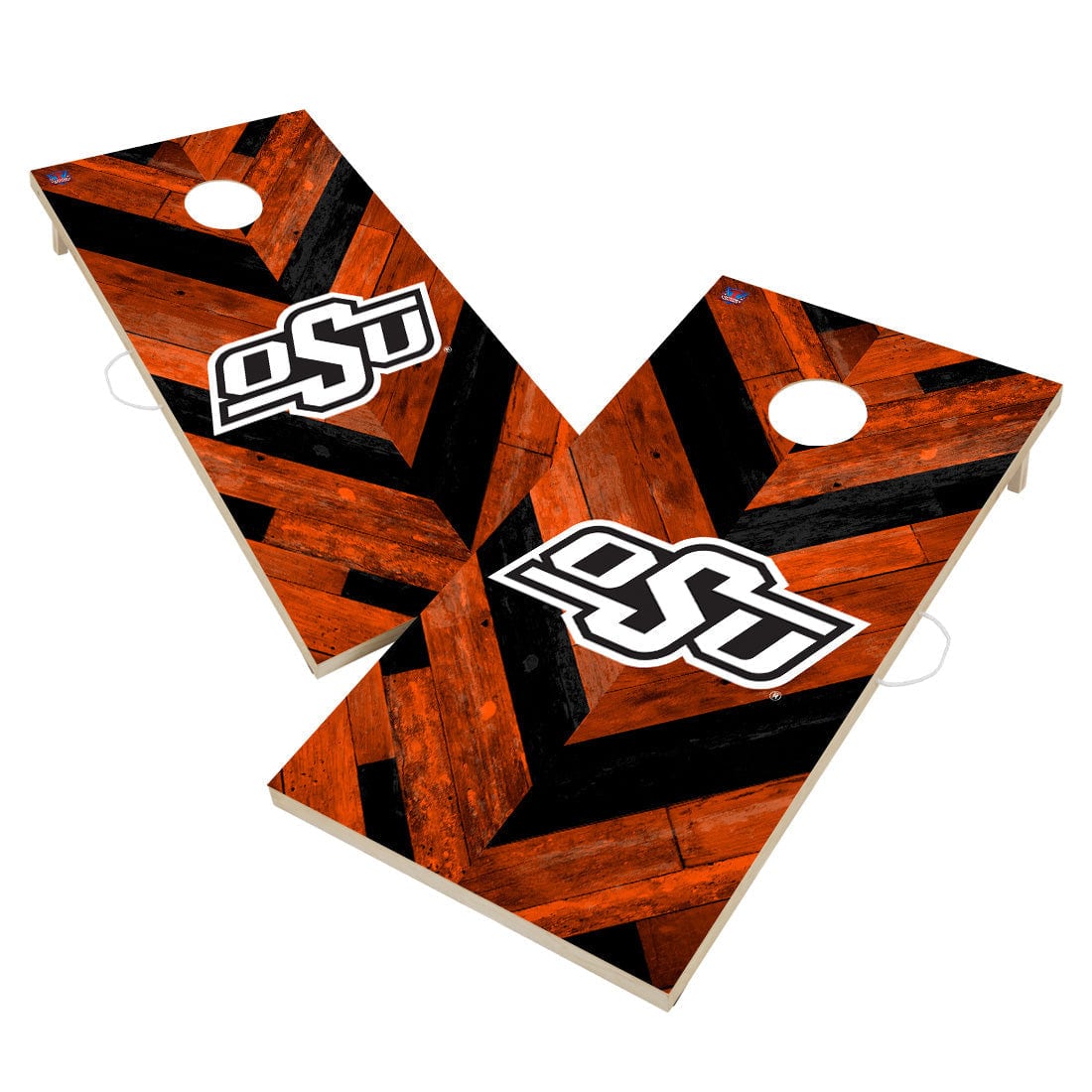 Oklahoma State University Cowboys Cornhole Board Set - Herringbone Design