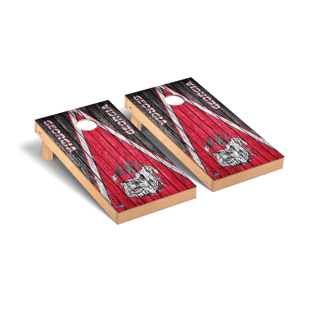 Georgia Bulldogs Cornhole Board Set - Triangle Weathered Version