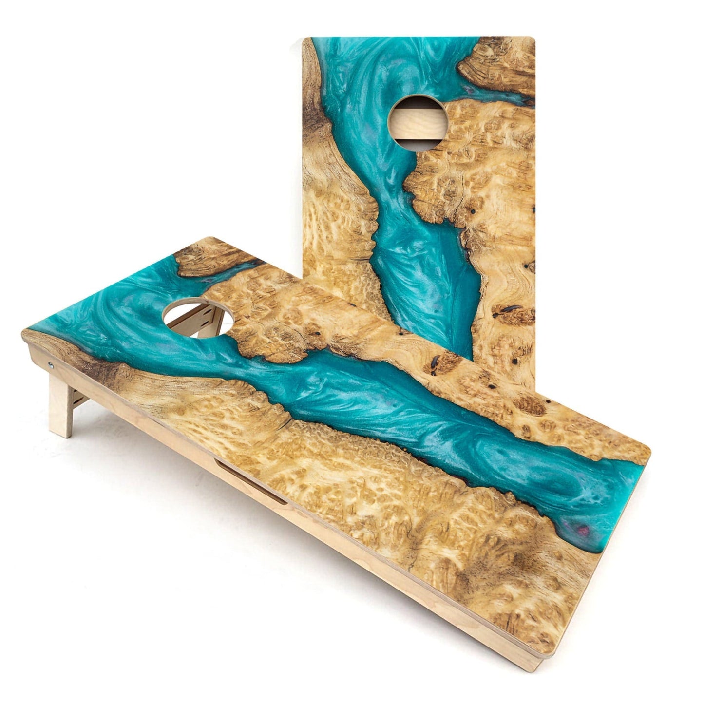 Teal Epoxy All-Weather Cornhole Boards