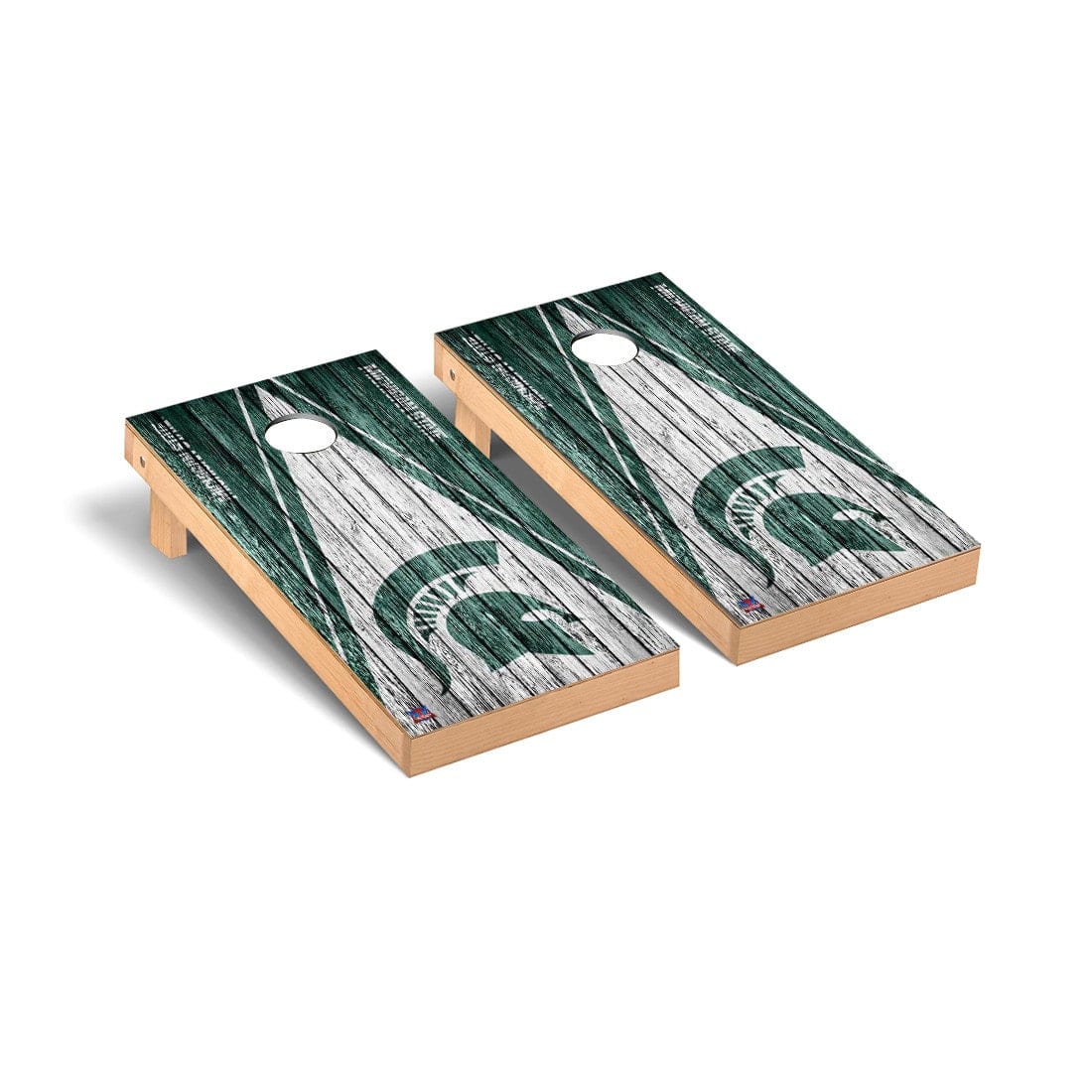 Michigan State Spartans Cornhole Board Set - Triangle Weathered Version