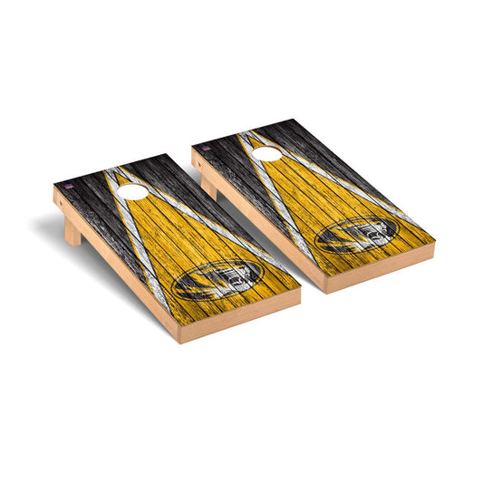 Missouri Tigers Cornhole Board Set - Triangle Weathered Version