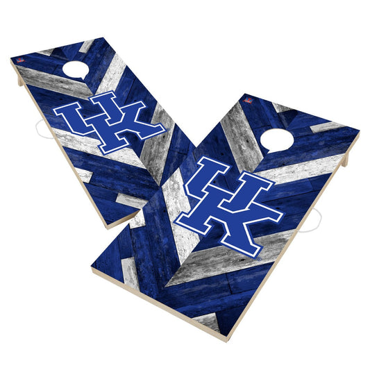 Kentucky Wildcats Cornhole Board Set - Herringbone Design