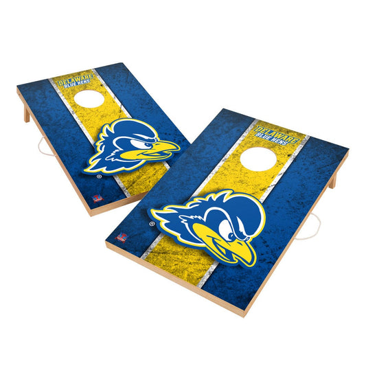 Vintage Delaware Blue Hens Solid Wood 2x3 Cornhole Set