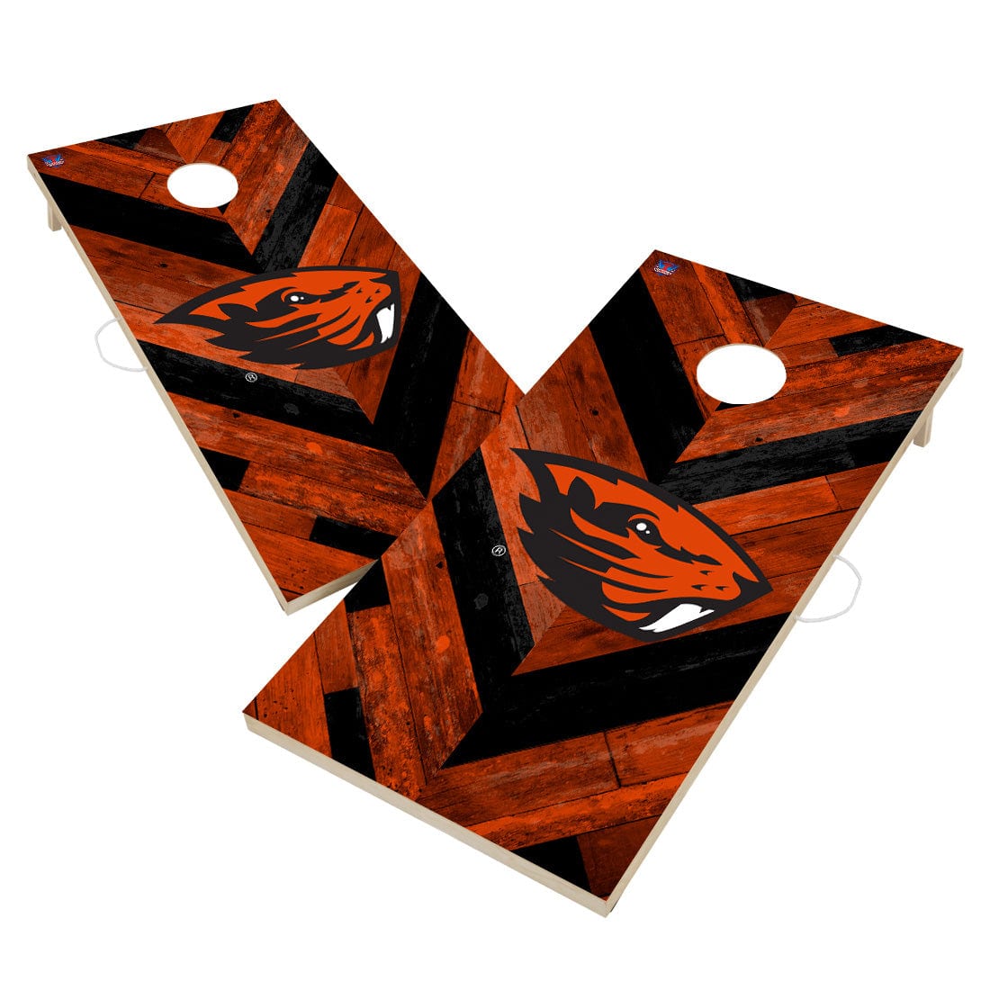 Oregon State Beavers Cornhole Board Set - Herringbone Design