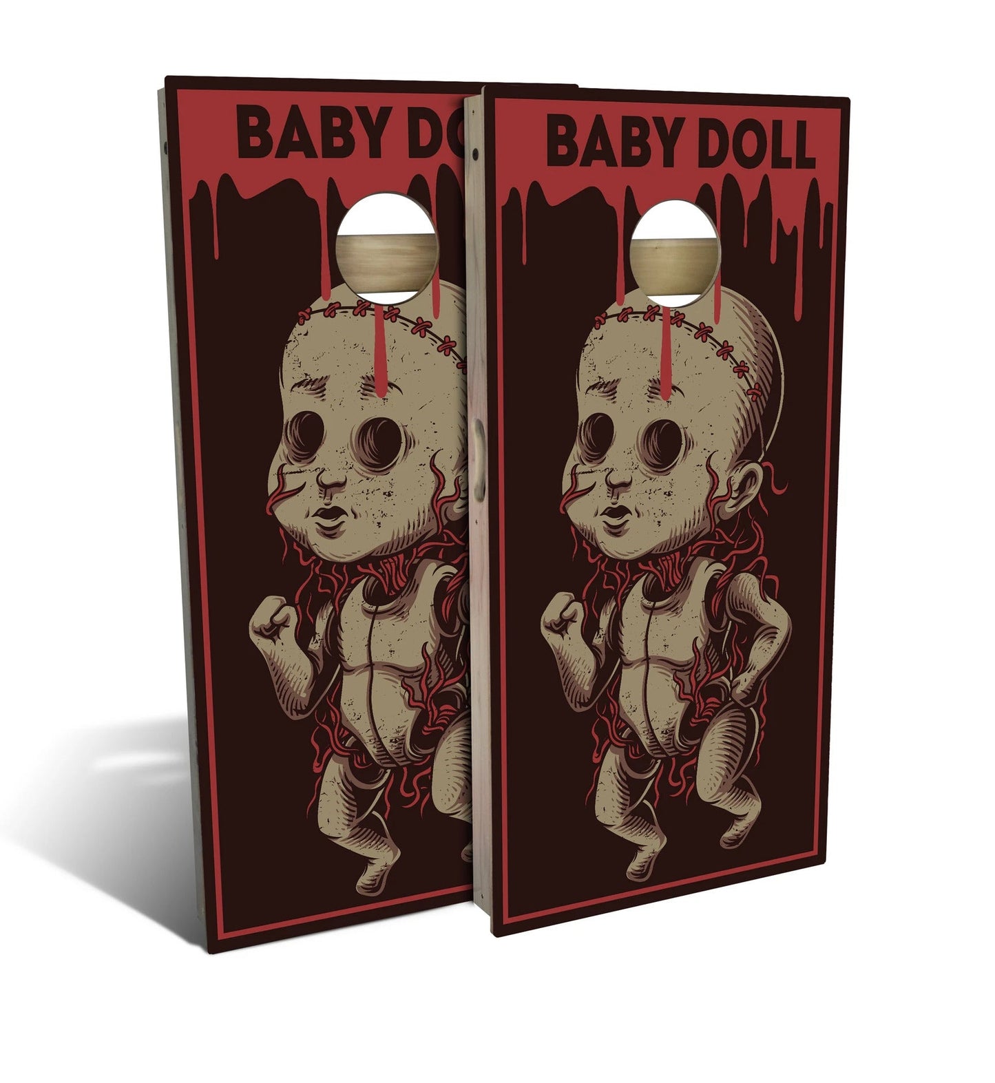 Haunted Baby Doll Cornhole Boards