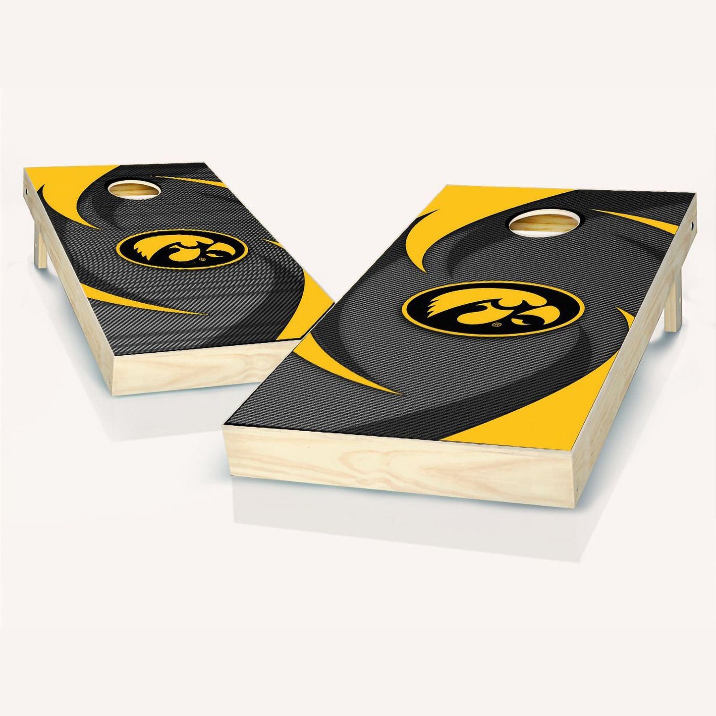 Iowa Hawkeyes Swoosh cornhole