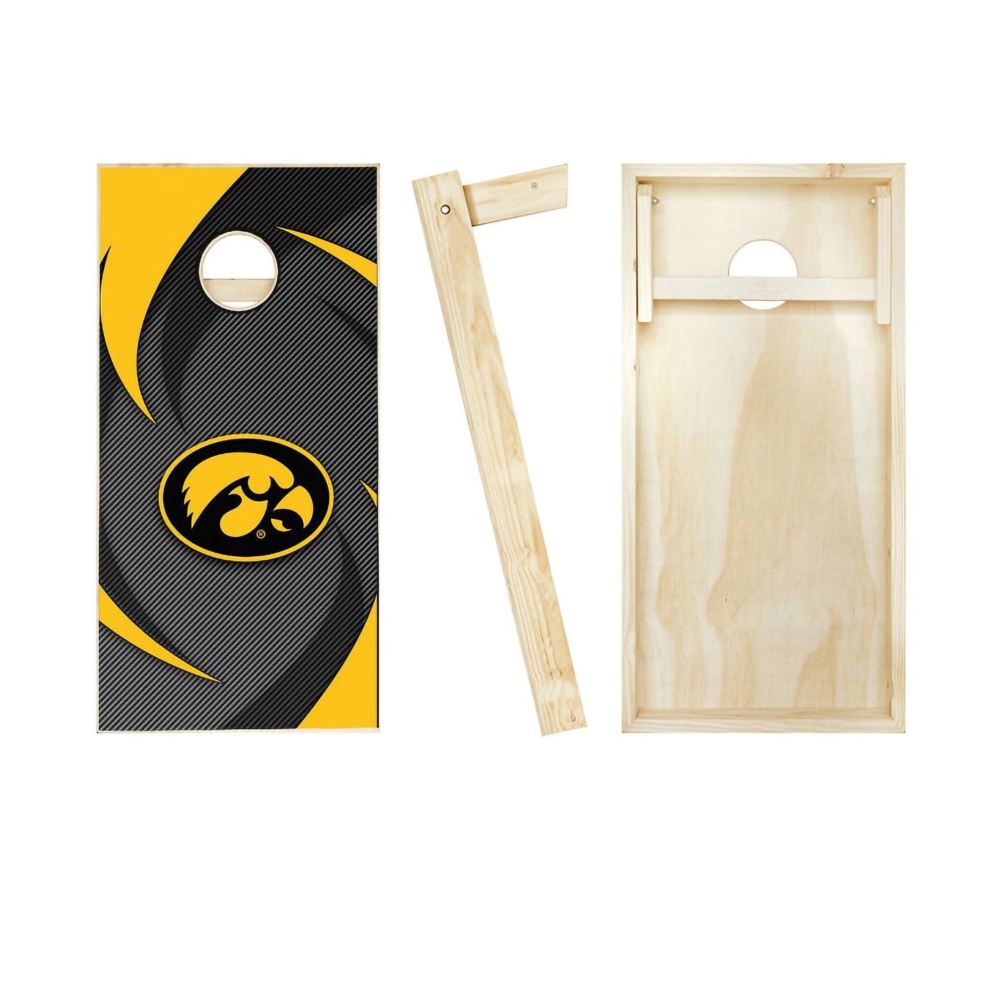 Iowa Hawkeyes Swoosh cornhole boards