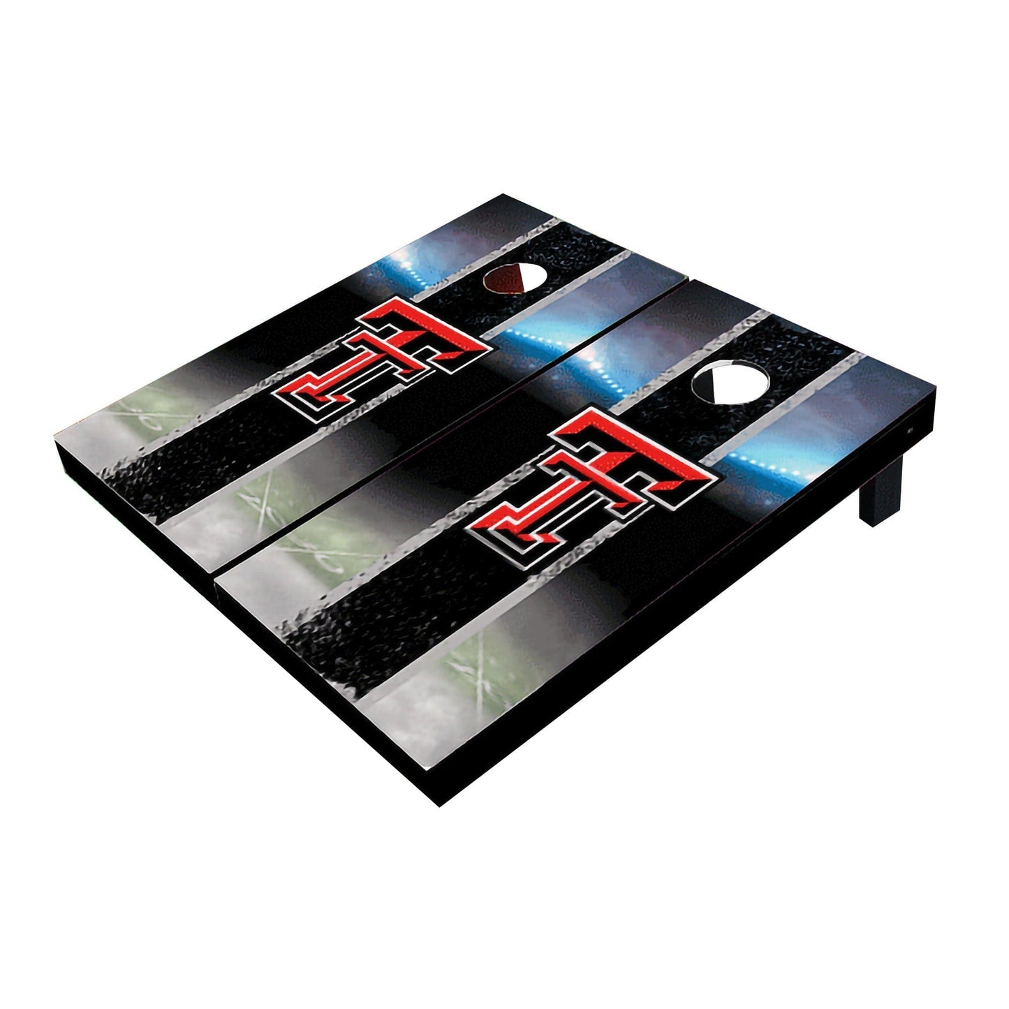 Texas Tech Red Raiders Field Long Stripe Matching Black All-Weather Cornhole Boards