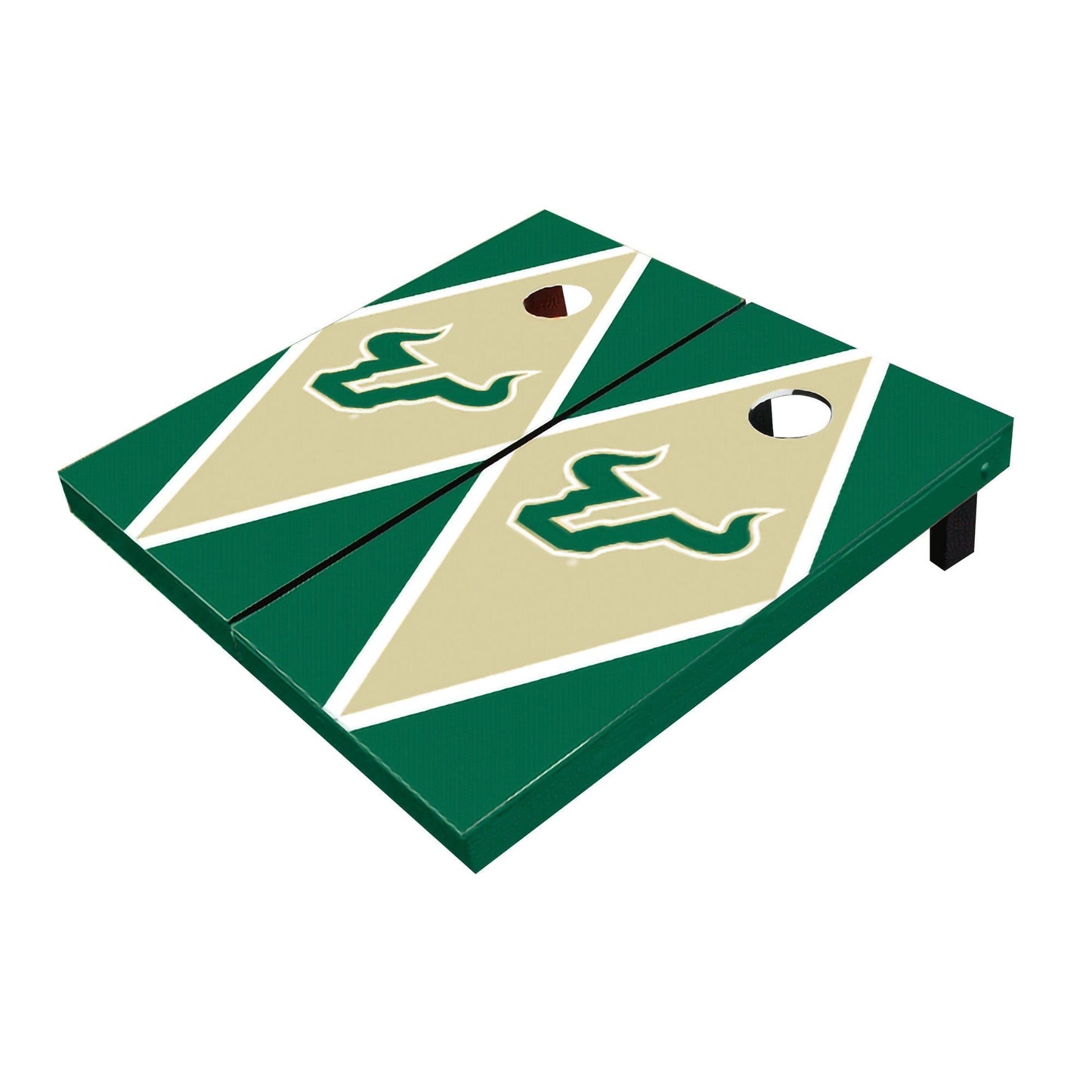 South Florida USF Bulls Gold And Green Matching Diamond All-Weather Cornhole Boards