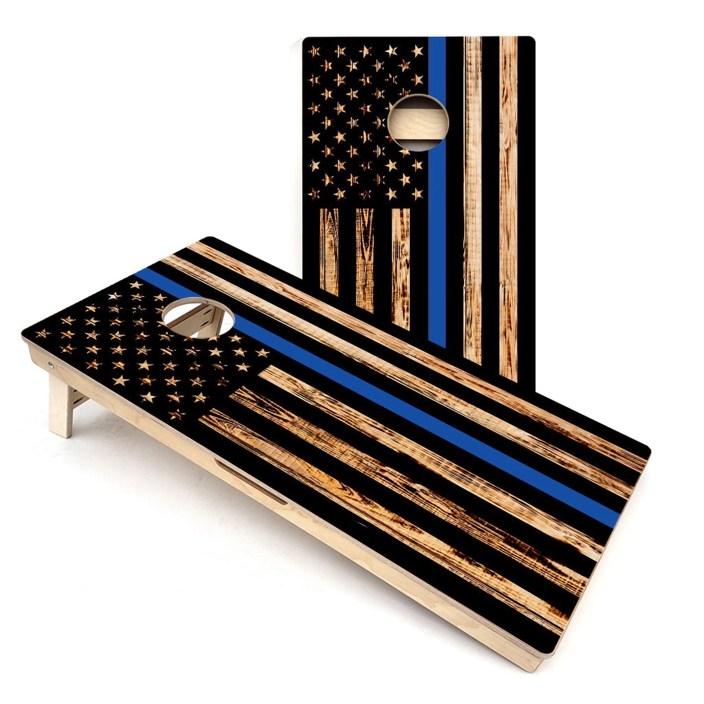 Thin Blue Line American Flag All-Weather Cornhole Boards