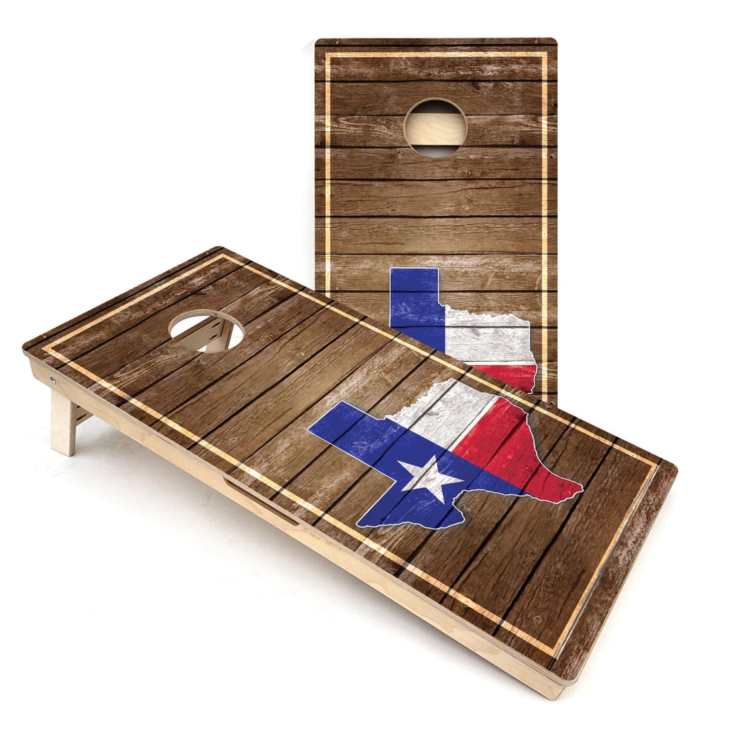 Texas Wood Panel All-Weather Cornhole Boards