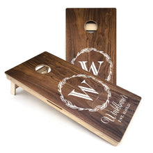 Wreath Name & Date All-Weather Cornhole Boards
